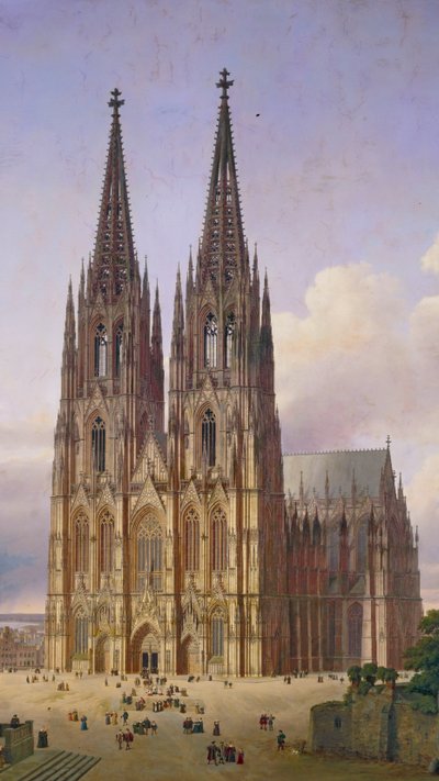 Ideal View of Cologne Cathedral from the Southwest by Carl Georg Adolph Hasenpflug